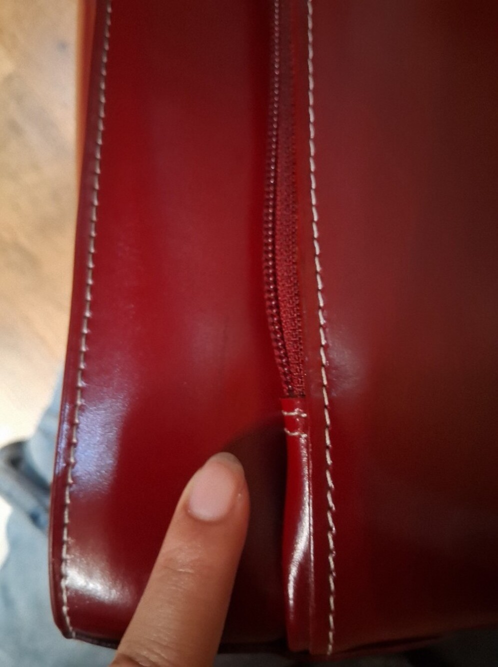 McKlein Women's Leather Briefcase Attache Bag - Wine Red - Picture 16 of 16